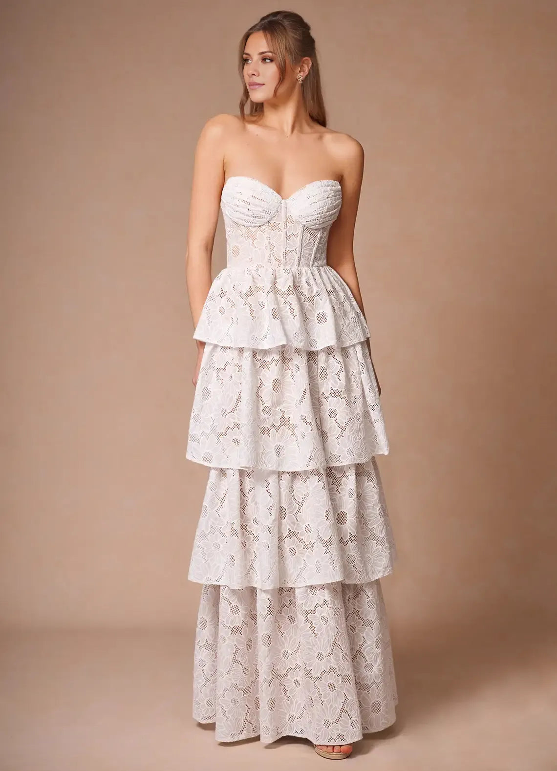 Weitese Dress Elegant Spaghetti Straps Sleeveless Romantic Lace Appliques Evening Dress Floor Length Slit Prom Dress