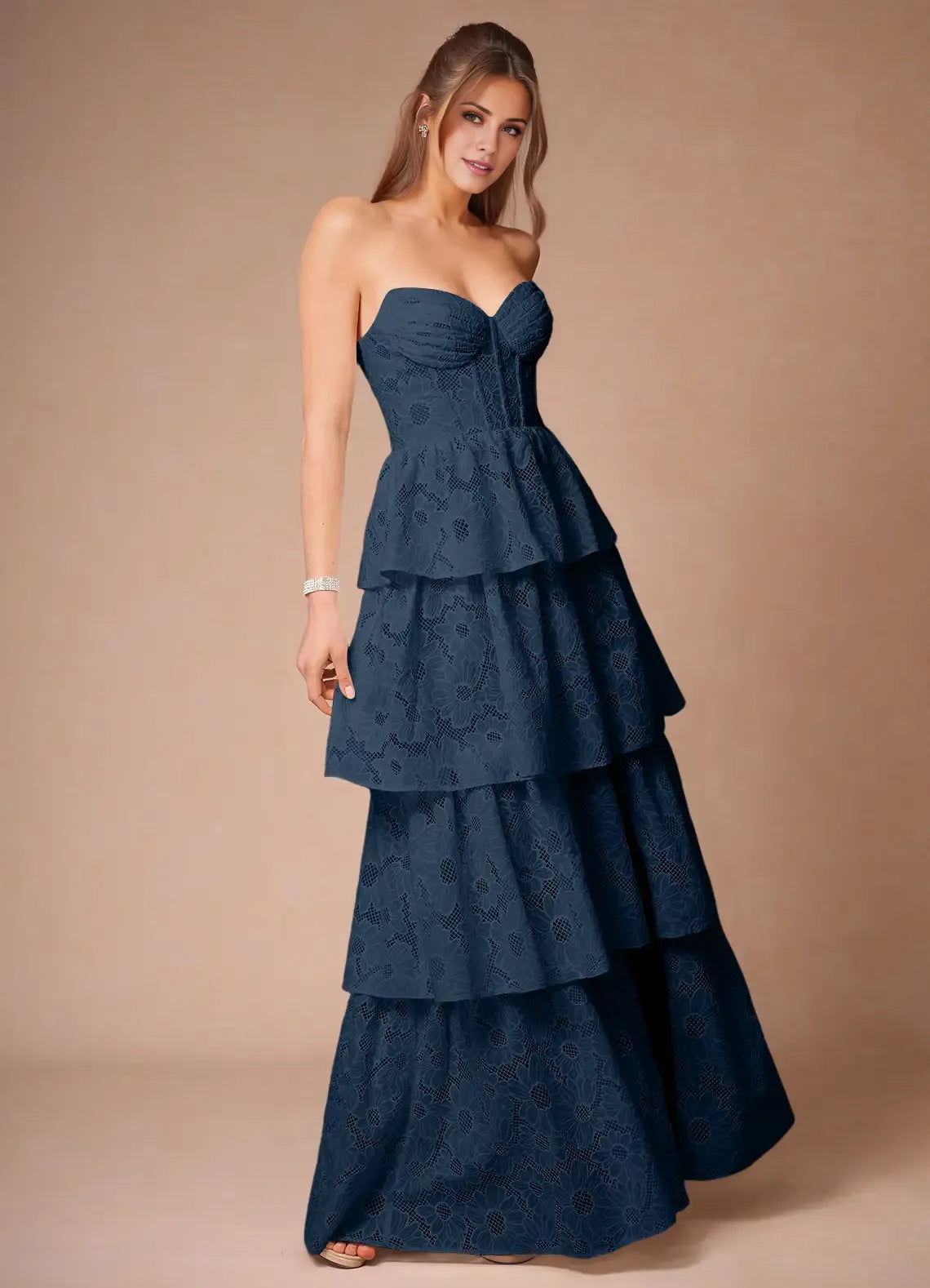 Weitese Dress Elegant Spaghetti Straps Sleeveless Romantic Lace Appliques Evening Dress Floor Length Slit Prom Dress