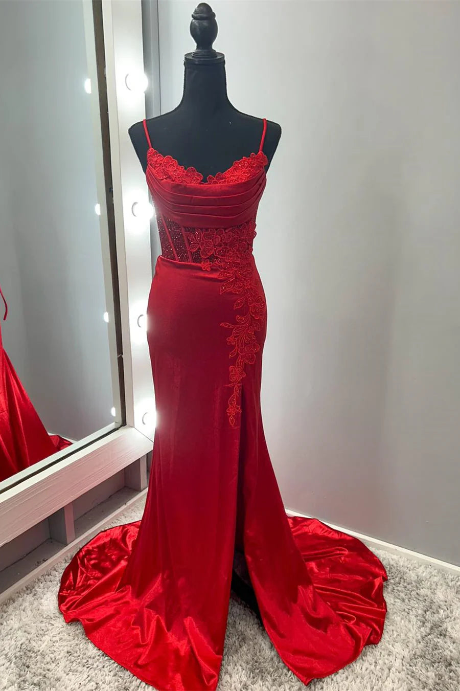 Weitese Dress Emerald Green Appliques Cowl Neck Long Dress Prom Dress