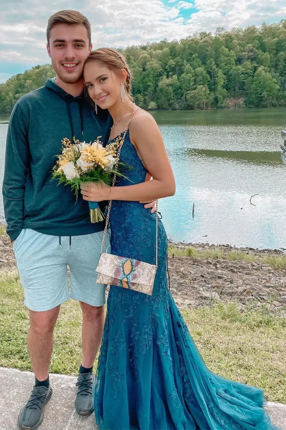 Weitese Dress Fashion Long Mermaid Lace Backless Prom Dress Modest Formal Evening Dresses