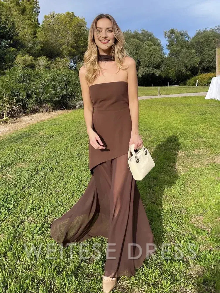 Weitese Dress Fashion Strapless Dress With Ribbon Female Elegant Sleeveless Beach Vacation Long Dress Spring New Women Prom Dress