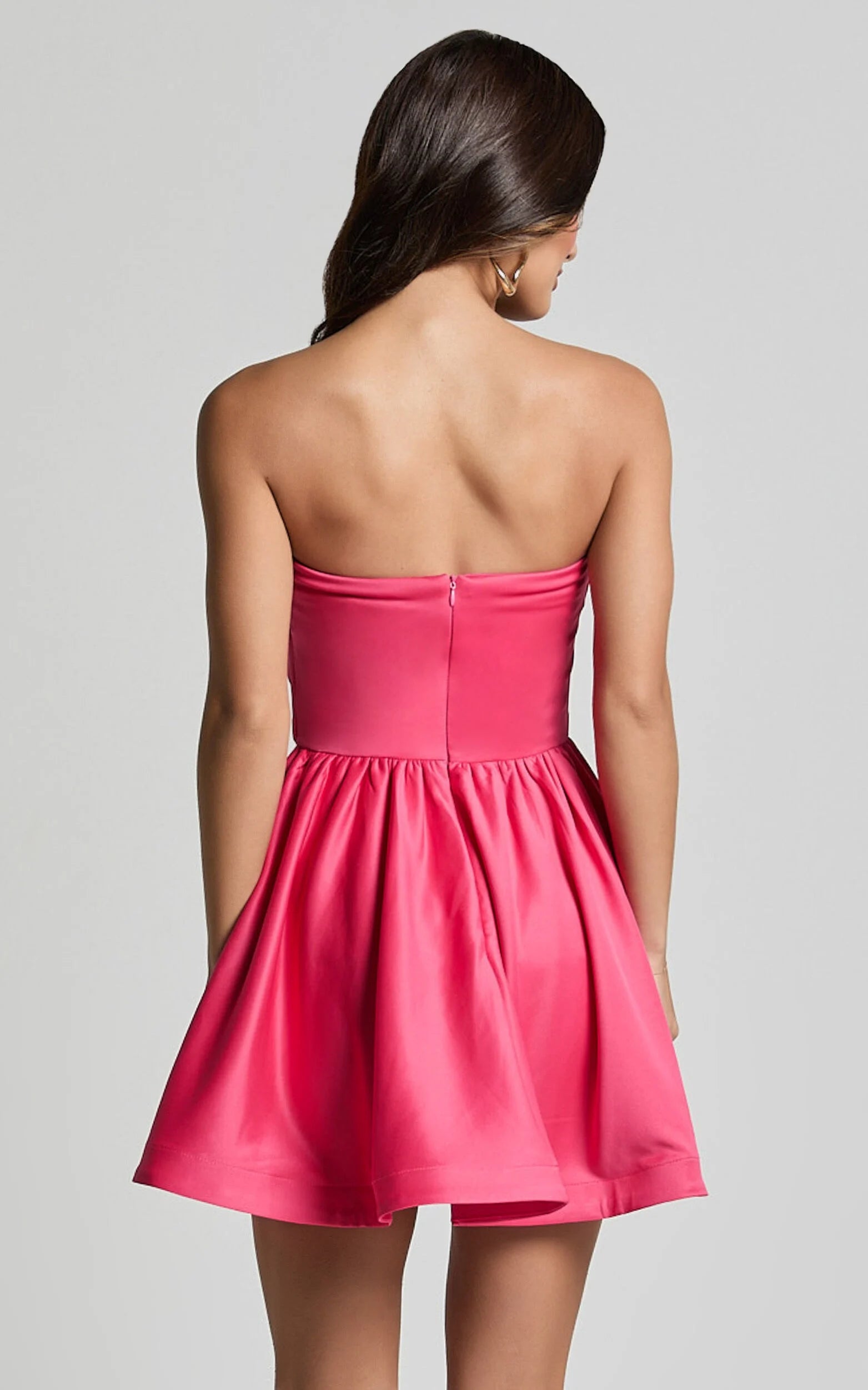 Weitese Dress Fashion Sweetheart Rosette Detail Fit Mini Dress Pink A-Line Sleeveless Backless Homecoming Dress