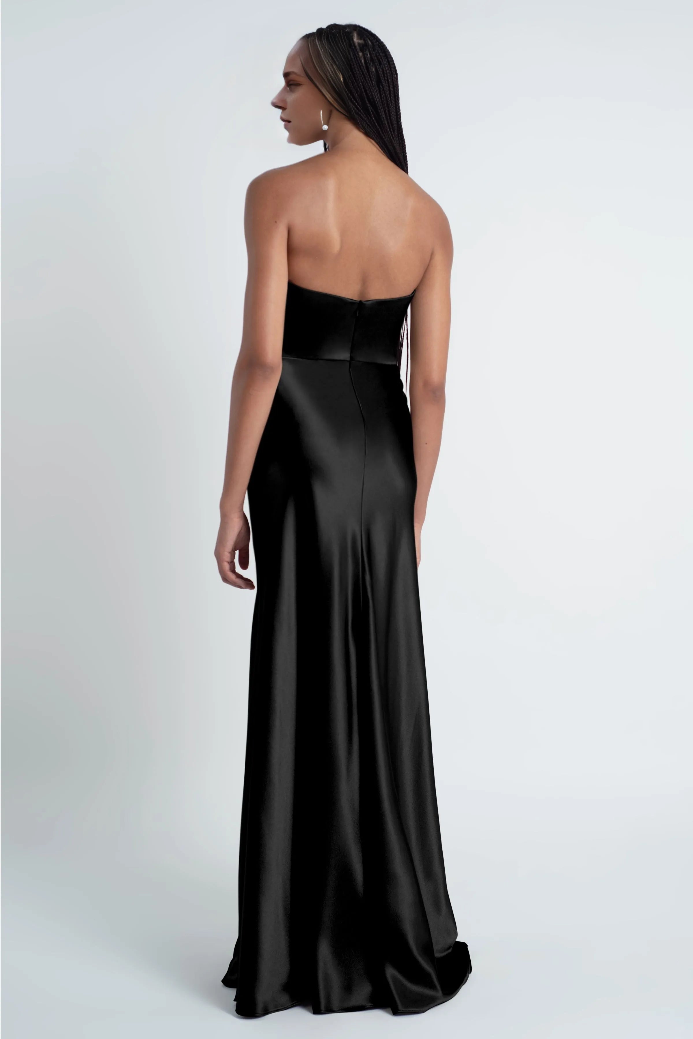 Weitese Dress Fashionable Cowl Neck Off The Shoulder Sleeve Satin Evening Dress Bridesmaid Dress Floor-Length Sheath Prom Dress