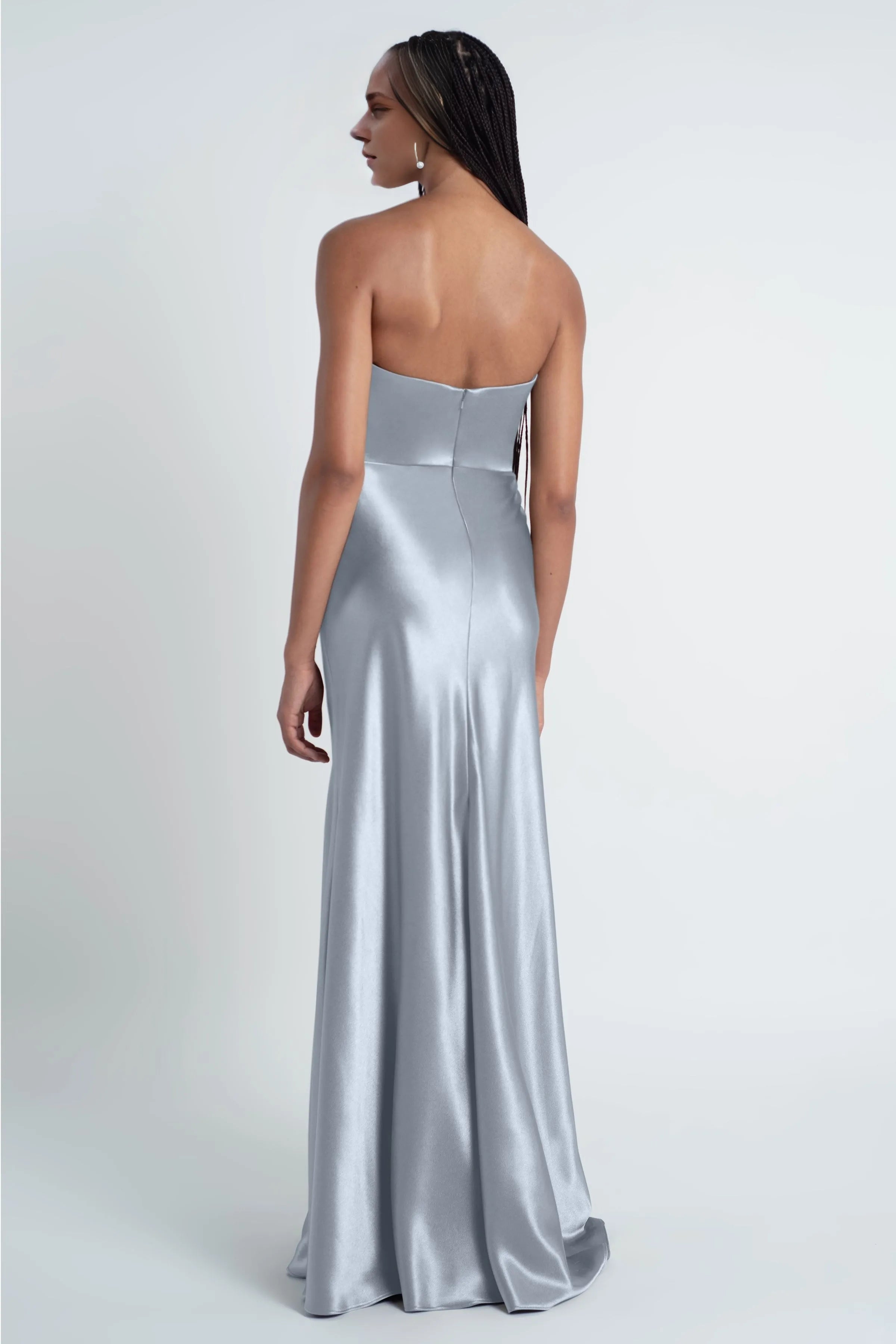 Weitese Dress Fashionable Cowl Neck Off The Shoulder Sleeve Satin Evening Dress Bridesmaid Dress Floor-Length Sheath Prom Dress