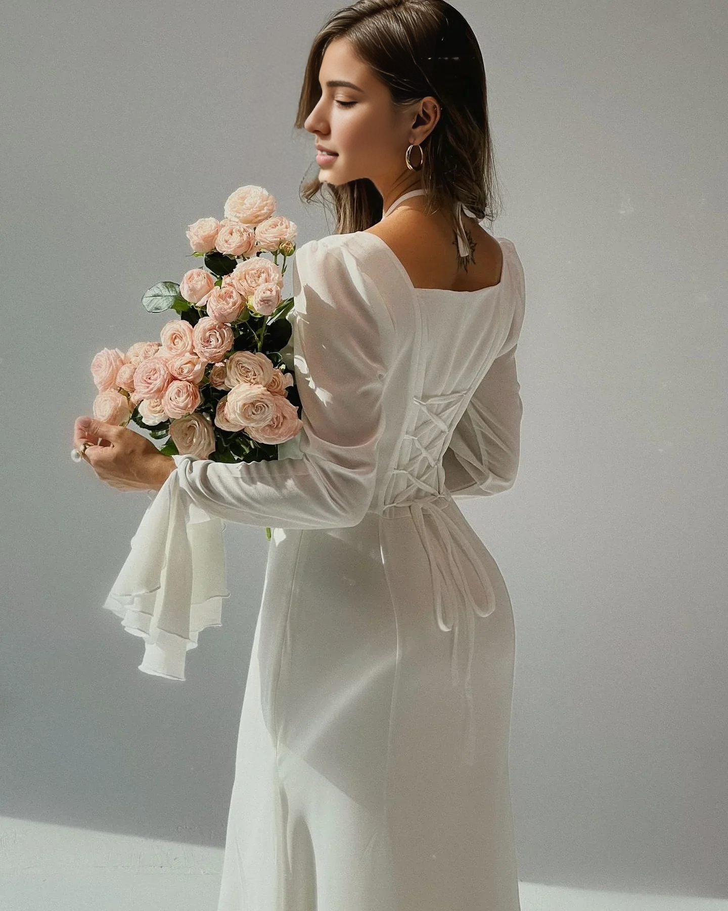 Vestido Weitese de manga larga acampanada con cordones en la espalda, vestido de fiesta elegante con hombros descubiertos, vestido de graduación 