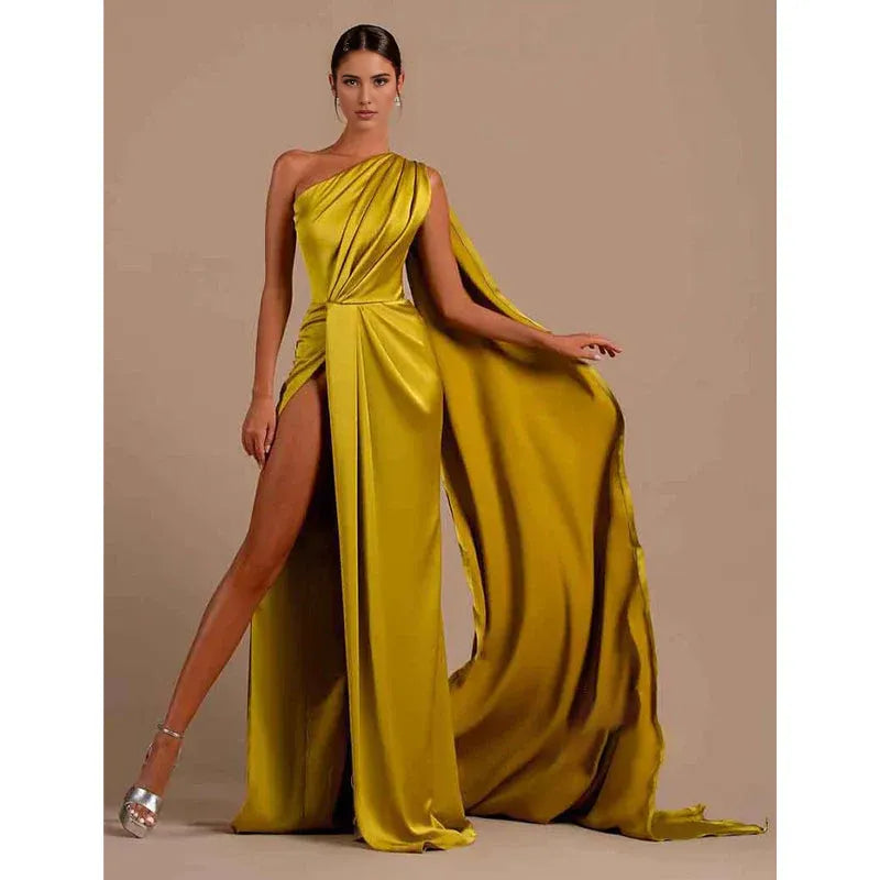 Vestido formal Weitese, vestidos de mujer únicos, un hombro alto, abertura, largo, vestido formal de fiesta, vestidos de graduación, tiendas de vestidos de graduación 