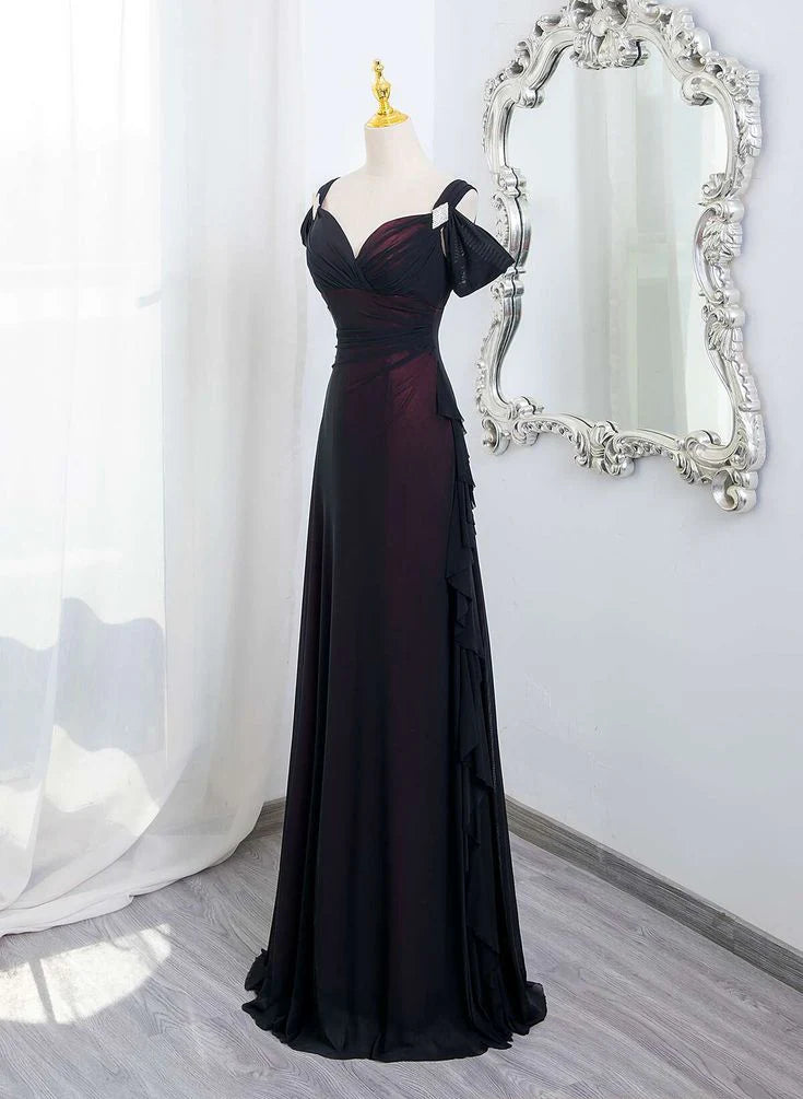 Weitese Dress Formal Women's Dresses Off Shoulder A Line Long Vintage Ruffle Evening Party Dress Prom Dress In Store