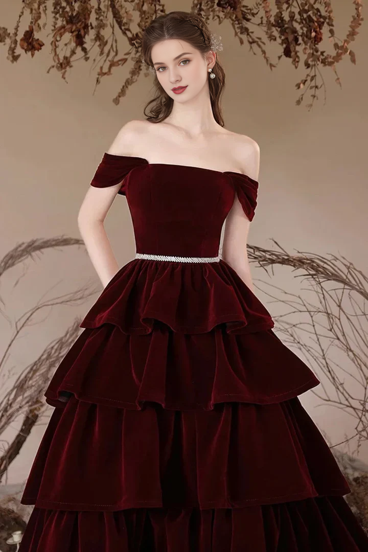 Weitese Dress Formal Women's Dresses V Neck A Line Ruffle Layered Party Gown Party Dress Prom Dress In Store