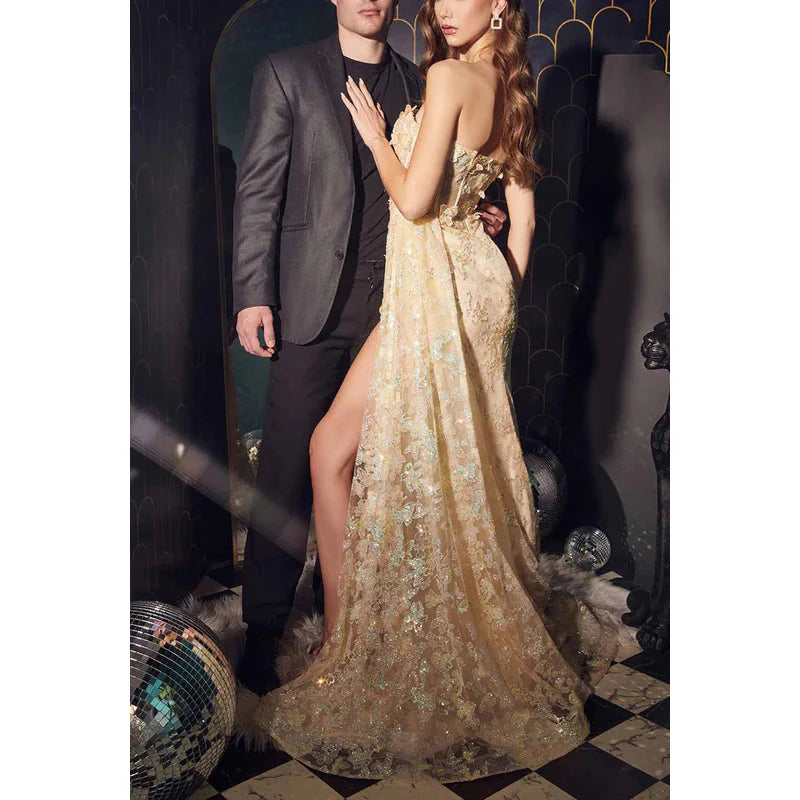 Vestido formal Weitese para mujer, escote corazón, sin tirantes, de tul, largo, para noche, fiesta, graduación, tiendas. 