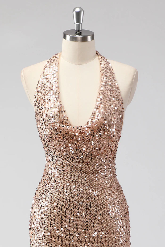 Robe Weitese à paillettes champagne sirène dos nu robe longue robe de bal avec paillettes robe de soirée 