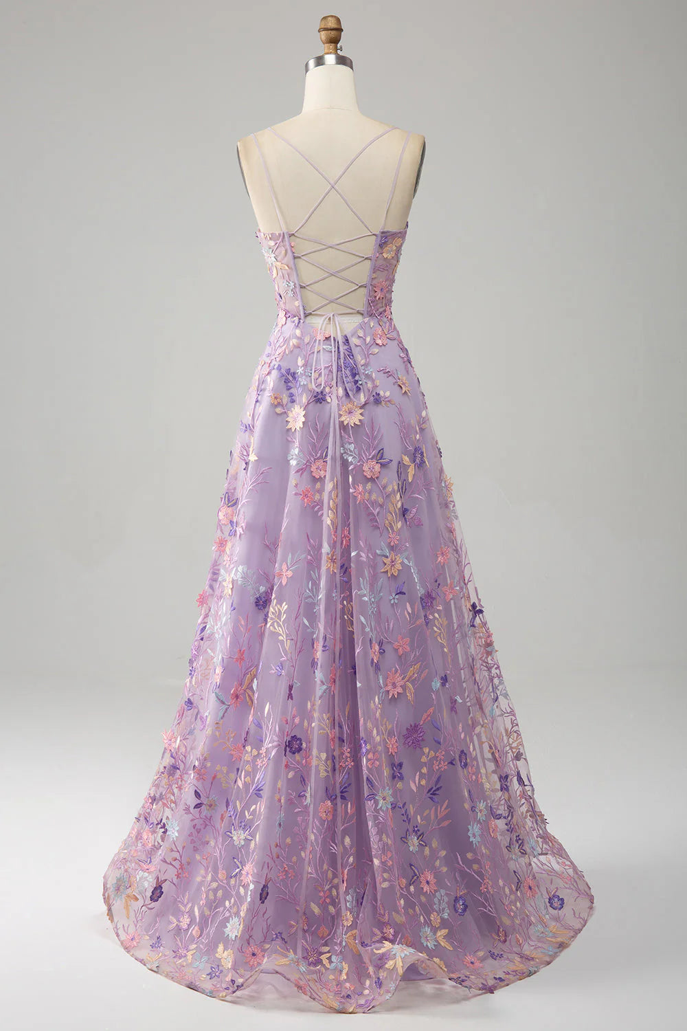 Robe Weitese, magnifique robe trapèze à bretelles spaghetti, violet clair, avec des appliques, robe de bal 
