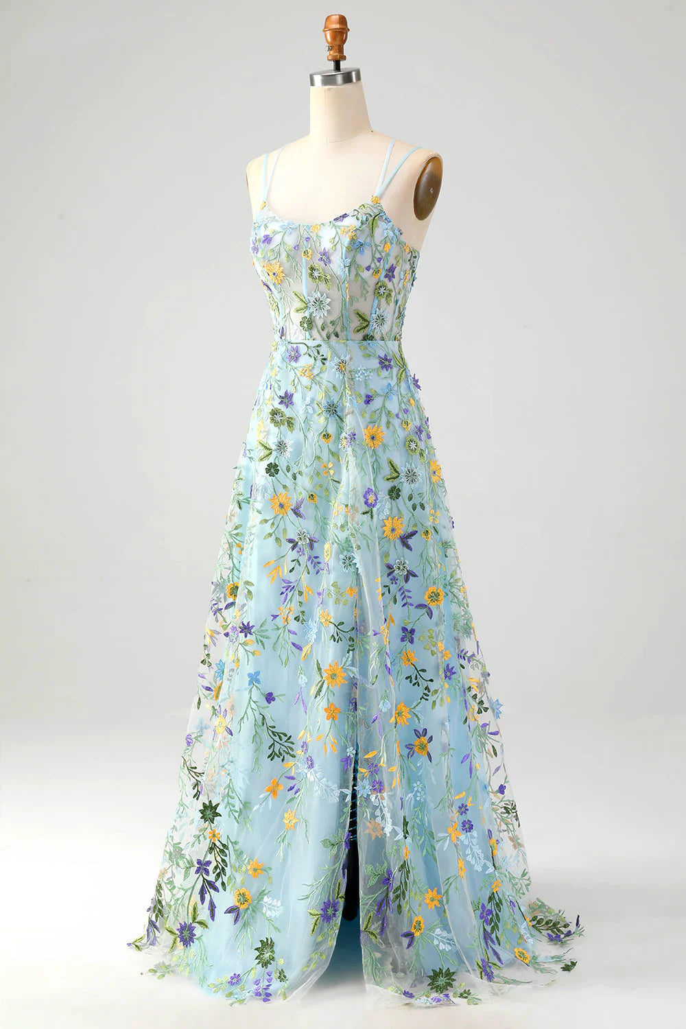 Robe Weitese, magnifique robe trapèze à bretelles spaghetti, violet clair, avec des appliques, robe de bal 