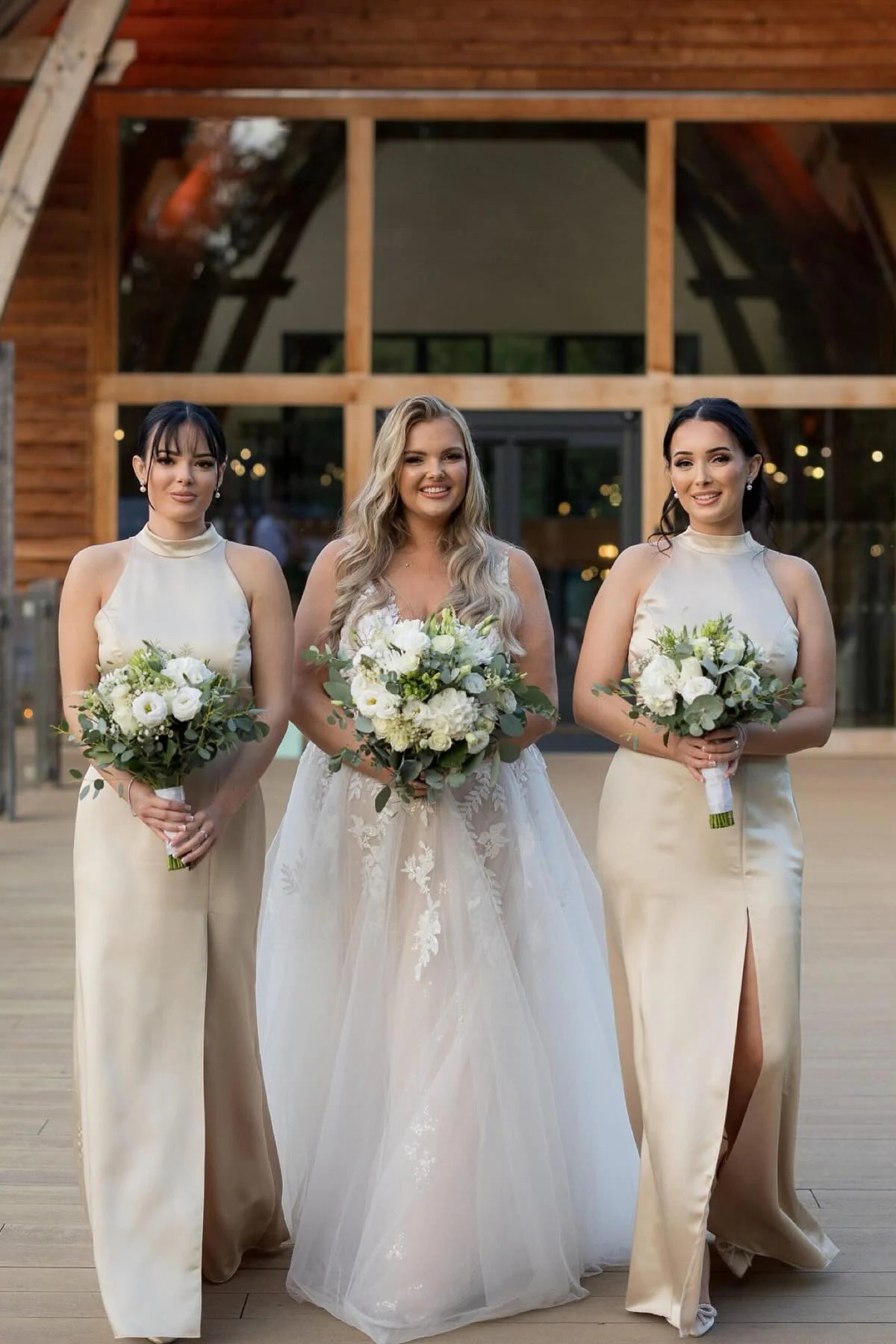 Weitese Dress High Neck Champagne Sheath Long Bridesmaid Dress Formal Wear Dresses