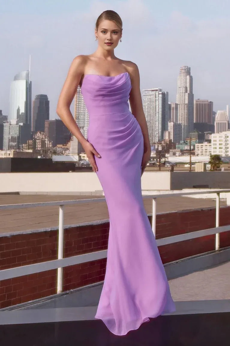 Weitese Dress Lavender Strapless Mermaid Dress With Draped Neckline And Ruched Detail Capturing Glamorous Sophistication Prom Dress