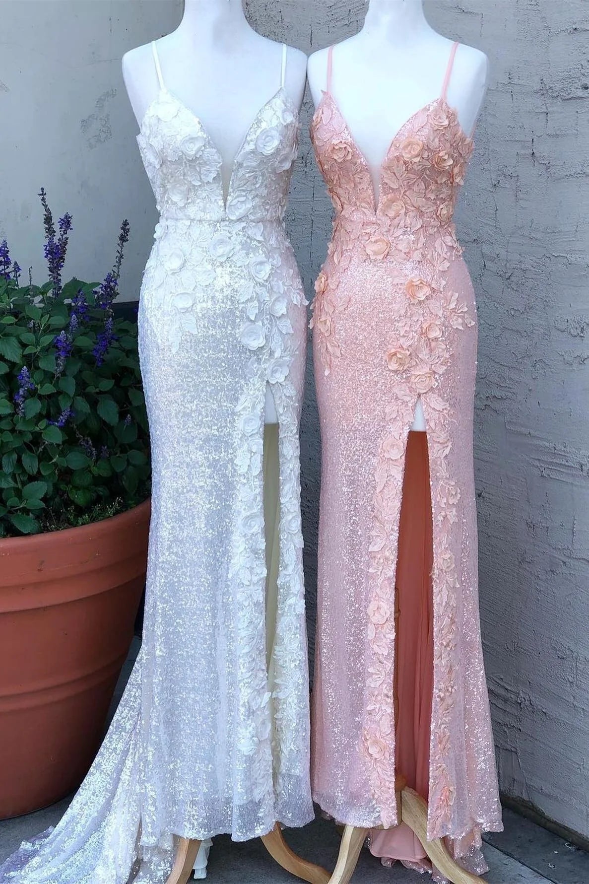 Vestido Weitese azul claro con lentejuelas, vestido formal ajustado con flores 3D, vestido de fiesta 