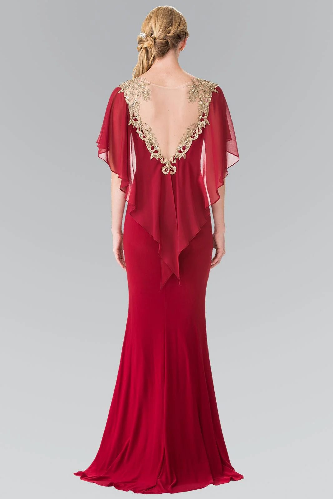Weitese Dress Long Evening Gown Prom Cape Sleeves Dress Sheath/Column Mother of the Bride Dress