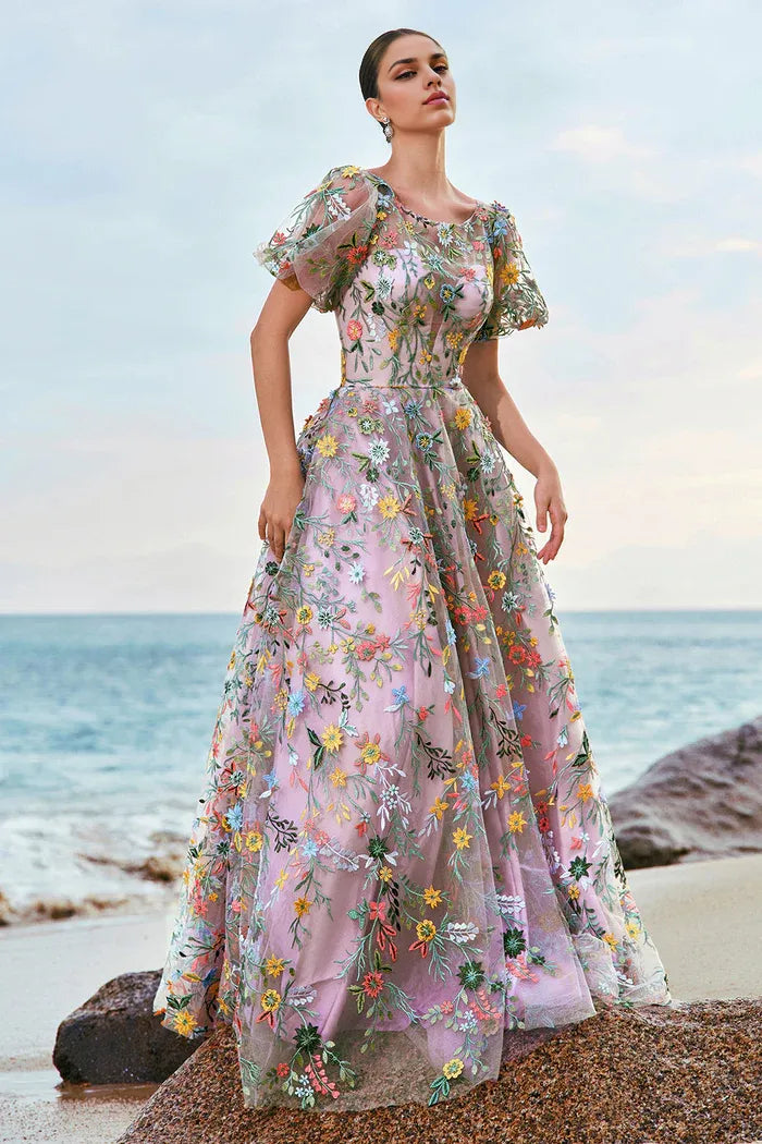 Vestido Weitese color malva, vestido de fiesta/princesa bordado, vestido largo sin mangas con mangas cortas, vestido de graduación 