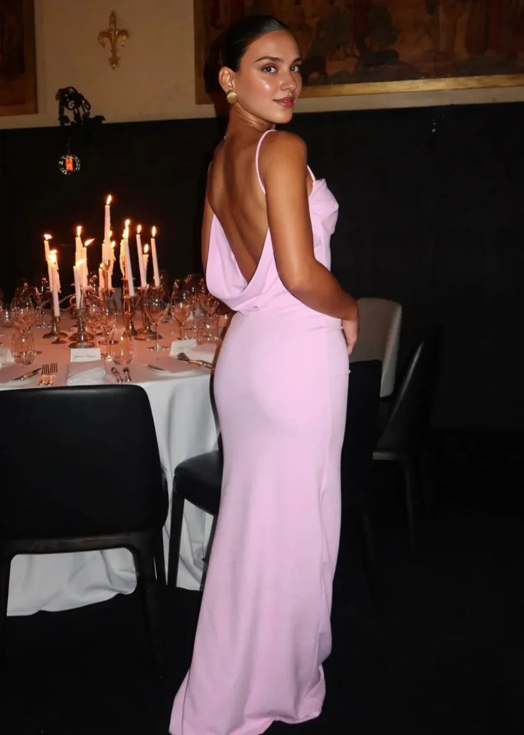 Weitese Dress Mermaid Sexy Formal Prom Party Dress Off-The-Shoulder Floor Length Sleeveless Spaghetti Straps Open Back Prom Dress