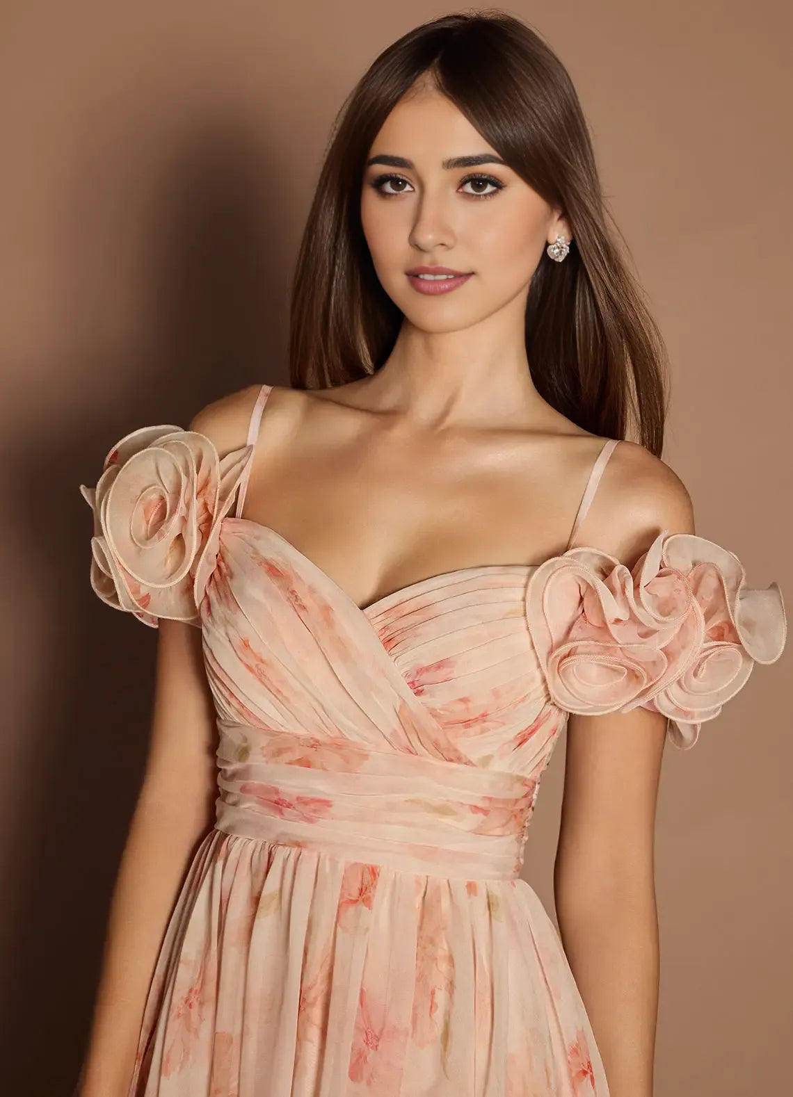 Robe Weitese à épaules dénudées, élégante robe longue en cœur, robe de bal, robe de soirée romantique imprimée, coupe trapèze avec foulard 