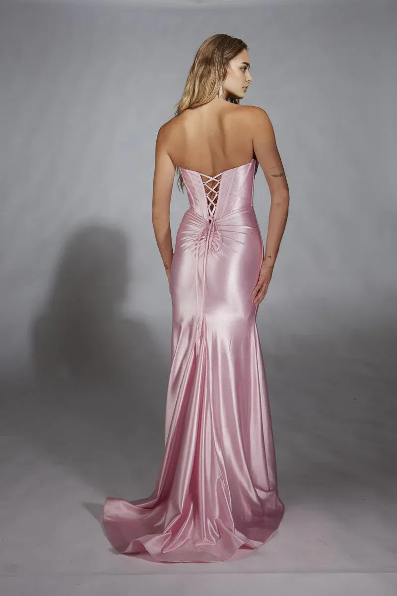 Vestido Weitese con hombros descubiertos, sin tirantes, vestido de noche, sin mangas, con cola larga, vestido de fiesta 