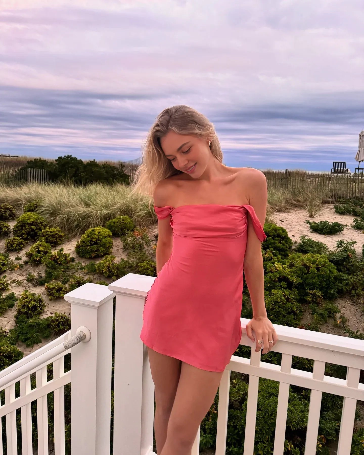 Weitese Dress  Off the Shoulder Watermelon Satin Short Dress Homecoming Dress