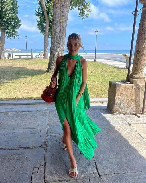 Weitese Dress Pink V-neck Elegant Long Satin Evening Dress Party Dress Wedding Guest Dress Prom Dress