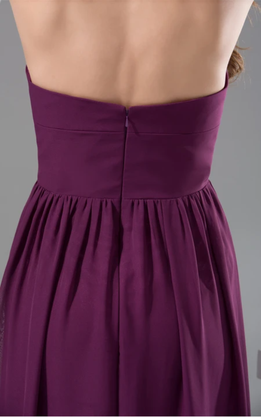 Weitese Dress Plunged Chiffon Sheath Backless Dress With Pleats Prom Dress Formal Wear Dresses