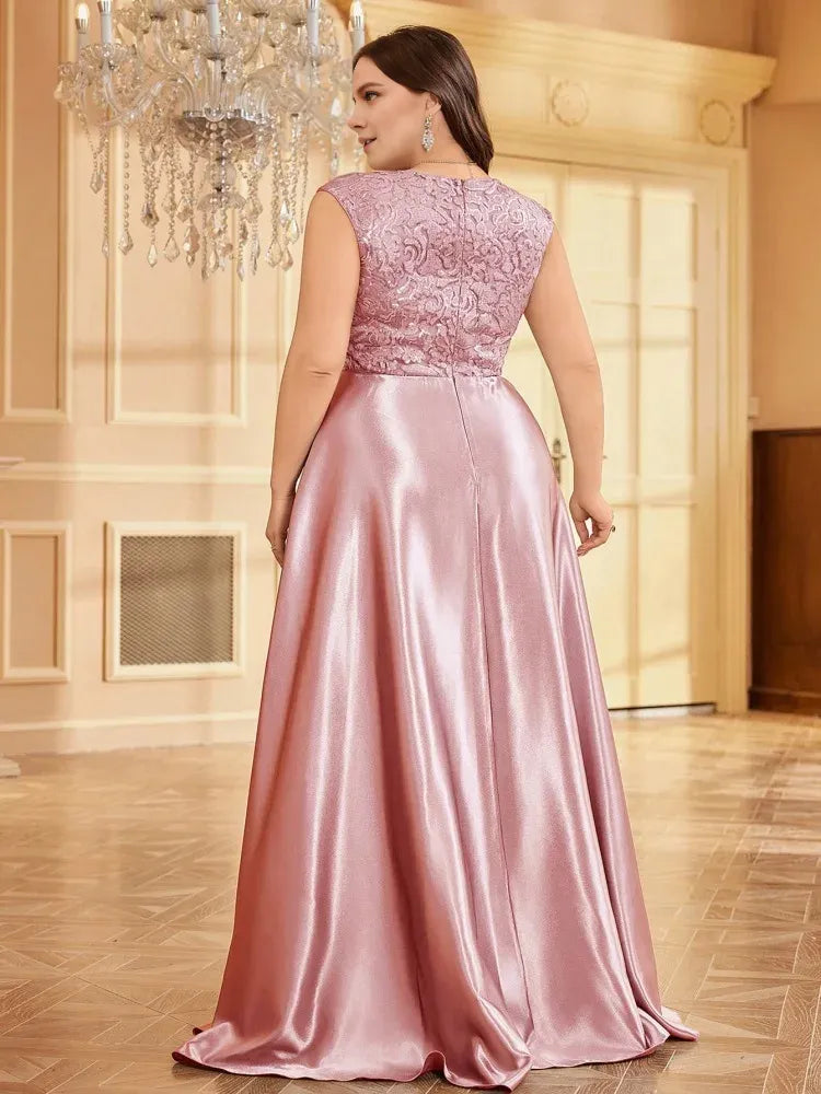 Robe Weitese grande taille, luxueuse robe de soirée en satin doré à col en V, robe de soirée pour femme, robe de cocktail, robe de soirée pour mère de la mariée 