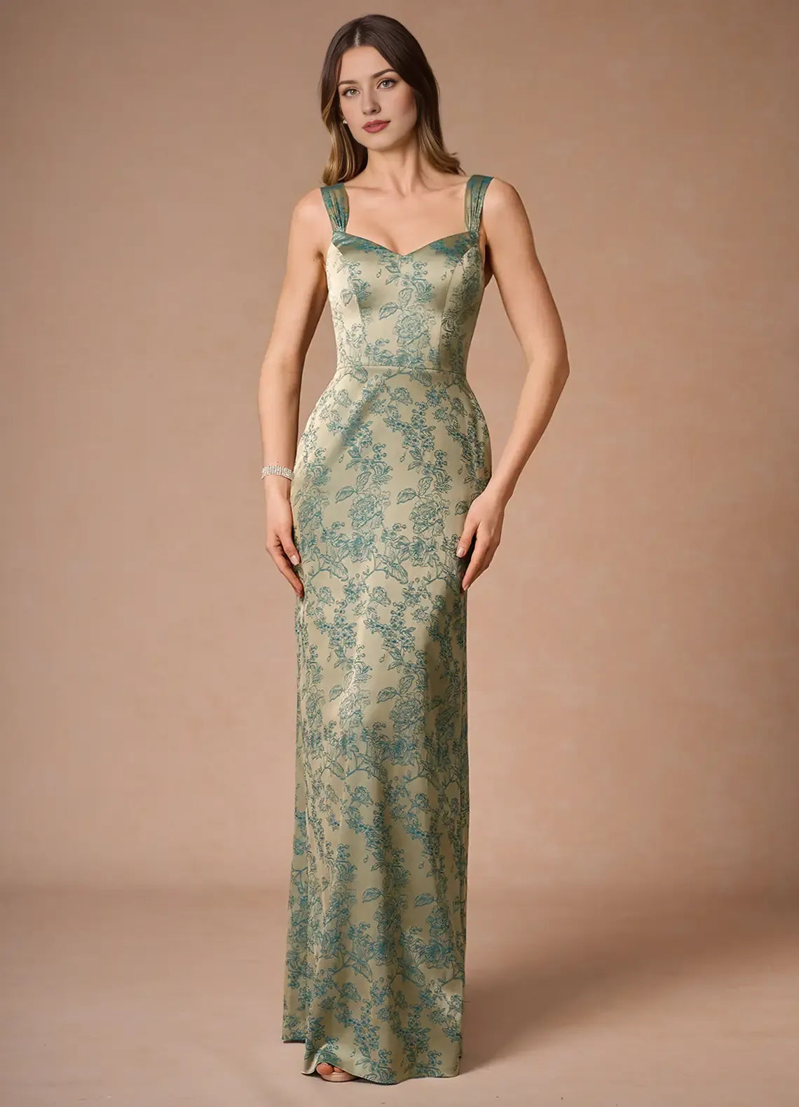 Robe Weitese à bretelles régulières, sans manches, robe de soirée romantique à imprimé floral, longueur au sol, robe de bal en cœur 