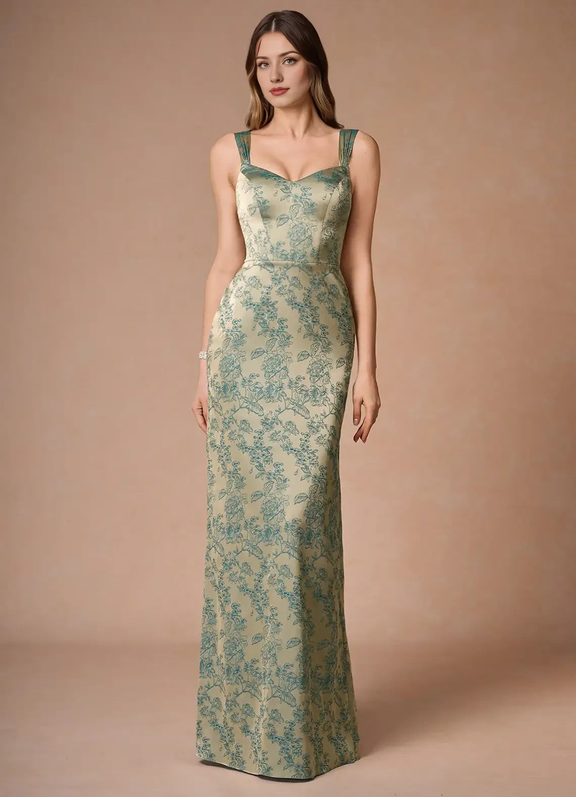 Robe Weitese à bretelles régulières, sans manches, robe de soirée romantique à imprimé floral, longueur au sol, robe de bal en cœur 