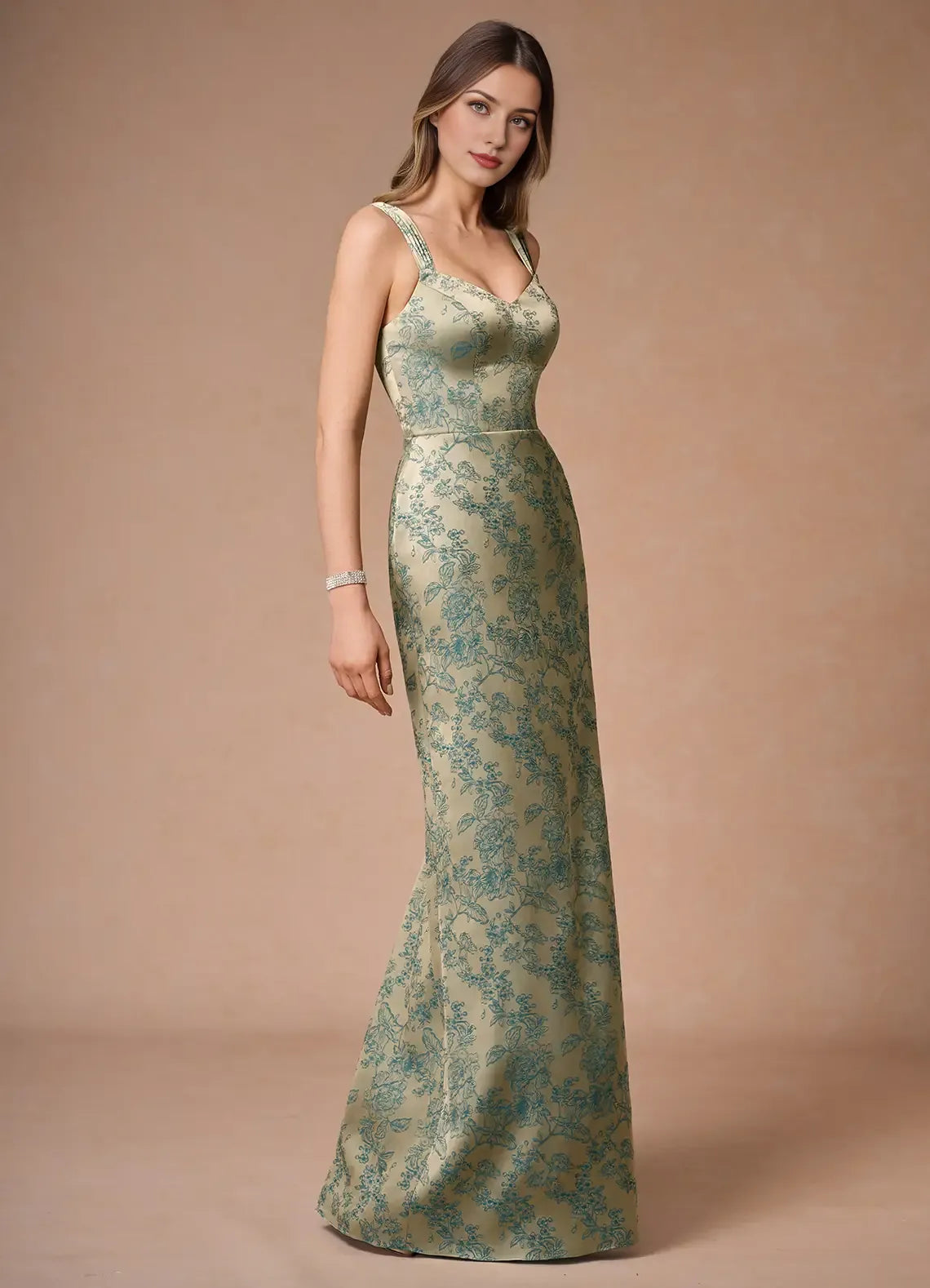 Robe Weitese à bretelles régulières, sans manches, robe de soirée romantique à imprimé floral, longueur au sol, robe de bal en cœur 