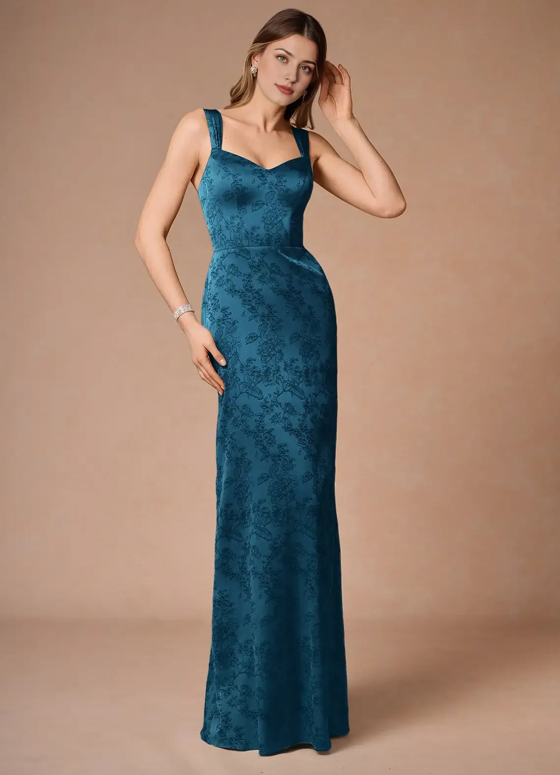 Vestido Weitese con tirantes regulares, sin mangas, romántico, estampado de flores, vestido de noche, largo hasta el suelo, escote corazón, vestido de fiesta 