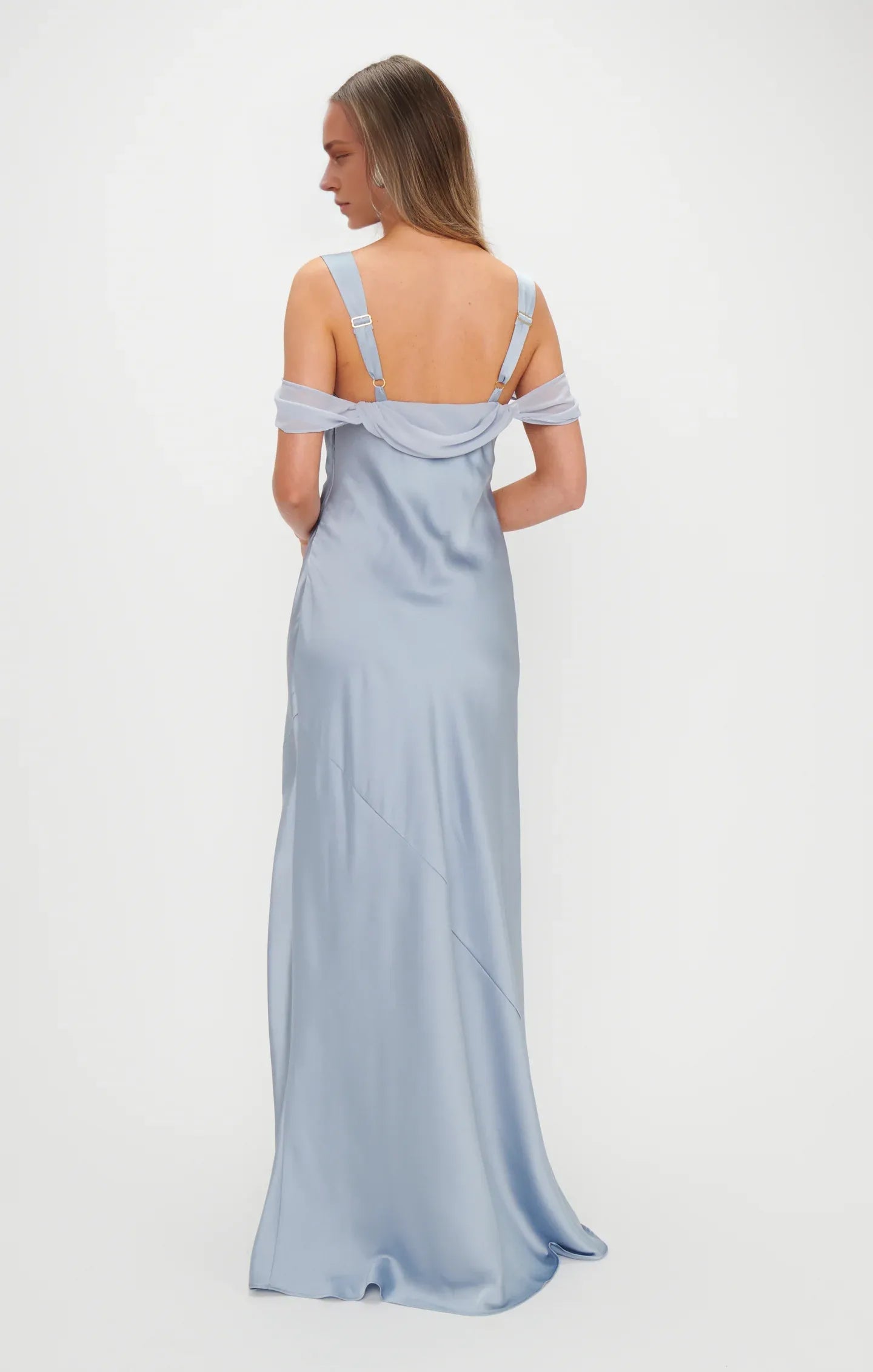 Weitese Dress Regular Straps Square Neck Sleeveless Maxi Dress Column Simple Backless Prom Dress