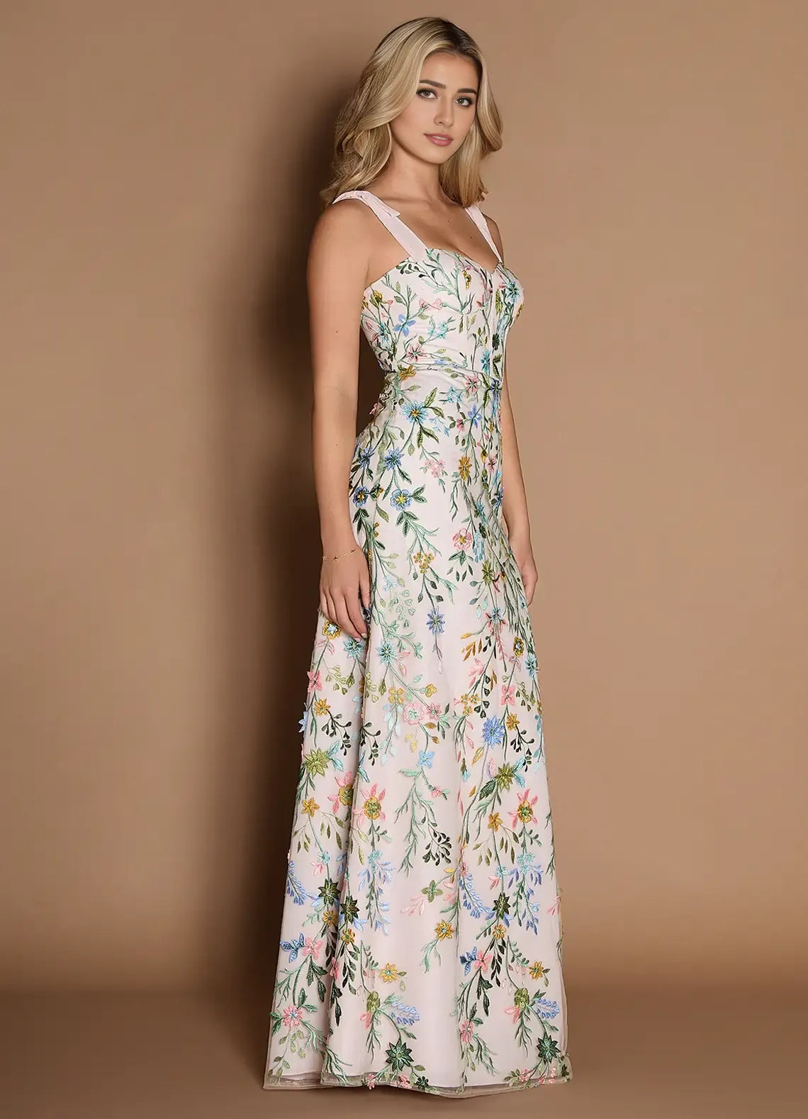 Weitese Dress Regular Straps Sweetheart Elegant Maxi Dress Prom Dress Backless Romantic Flower Mermaid Evening Dress