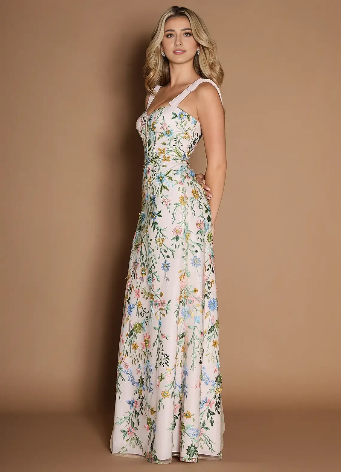 Weitese Dress Regular Straps Sweetheart Elegant Maxi Dress Prom Dress Backless Romantic Flower Mermaid Evening Dress