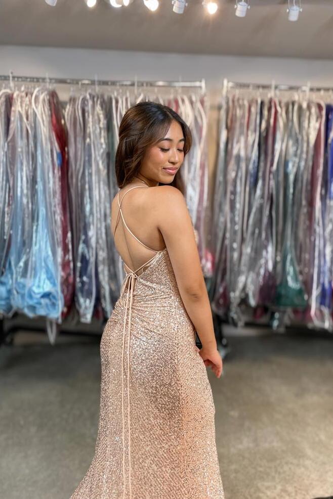 Weitese Dress Ruched Fuchsia Sequin Wrap Formal Dress Mermaid Lace-up Back Maxi Dress Prom Dress