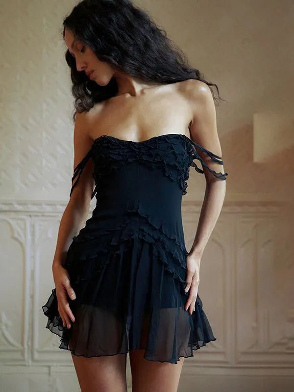 Weitese Dress Ruffles Dress Off The Shoulder Backless Rave Club Mini Dresses Homecoming Dress