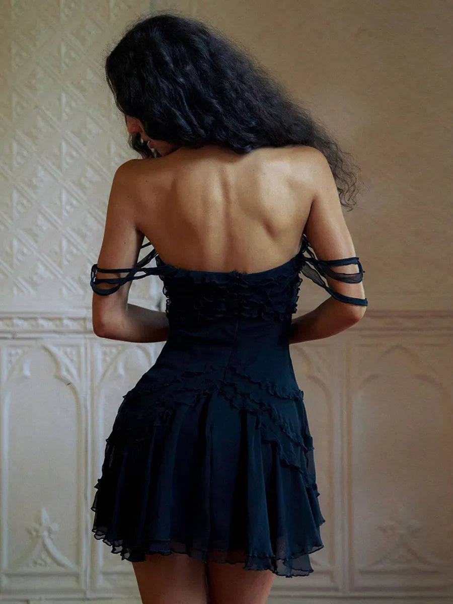Weitese Dress Ruffles Dress Off The Shoulder Backless Rave Club Mini Dresses Homecoming Dress
