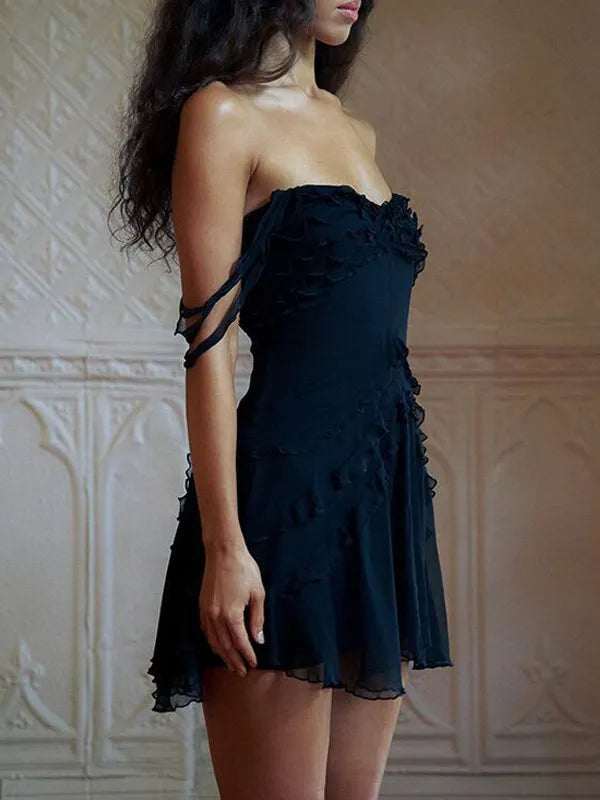 Weitese Dress Ruffles Dress Off The Shoulder Backless Rave Club Mini Dresses Homecoming Dress