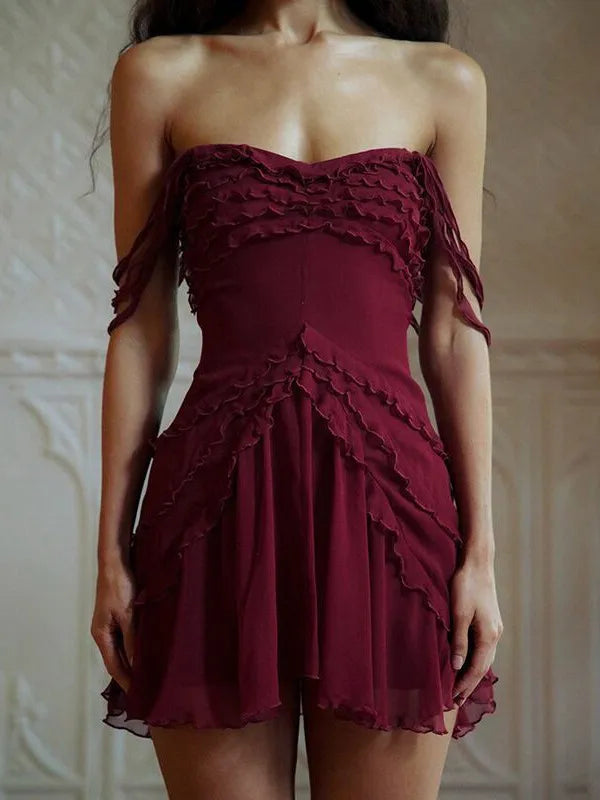 Weitese Dress Ruffles Dress Off The Shoulder Backless Rave Club Mini Dresses Homecoming Dress