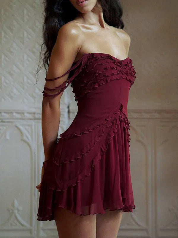 Weitese Dress Ruffles Dress Off The Shoulder Backless Rave Club Mini Dresses Homecoming Dress