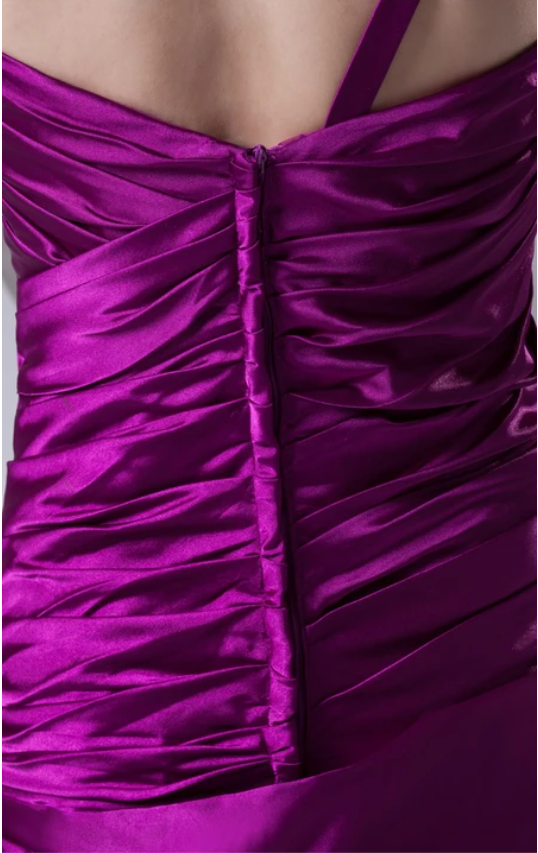 Robe Weitese en satin trapèze, longueur au sol, froncée, avec une seule bretelle, tenue de soirée 