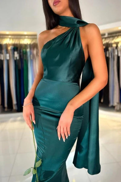 Weitese Dress Sexy Dark Green Sleeveless High Neck Mermaid Backless Evening Dress Prom Dress