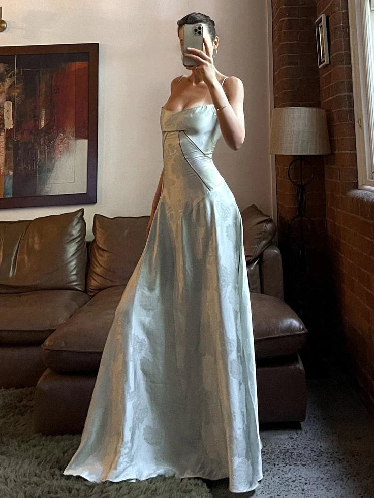 Weitese Dress Sexy Mermaid Spaghetti Straps Beautiful  Sage Green Lace Prom Dresses Long Party Dress