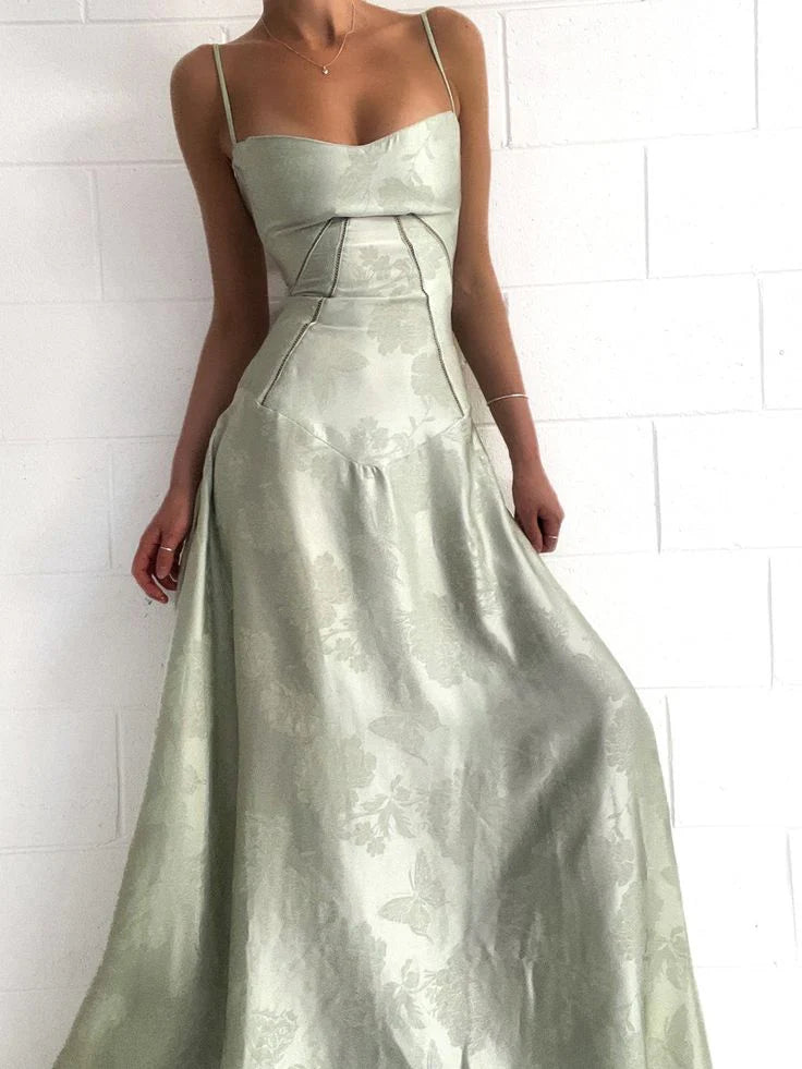 Weitese Dress Sexy Mermaid Spaghetti Straps Beautiful  Sage Green Lace Prom Dresses Long Party Dress