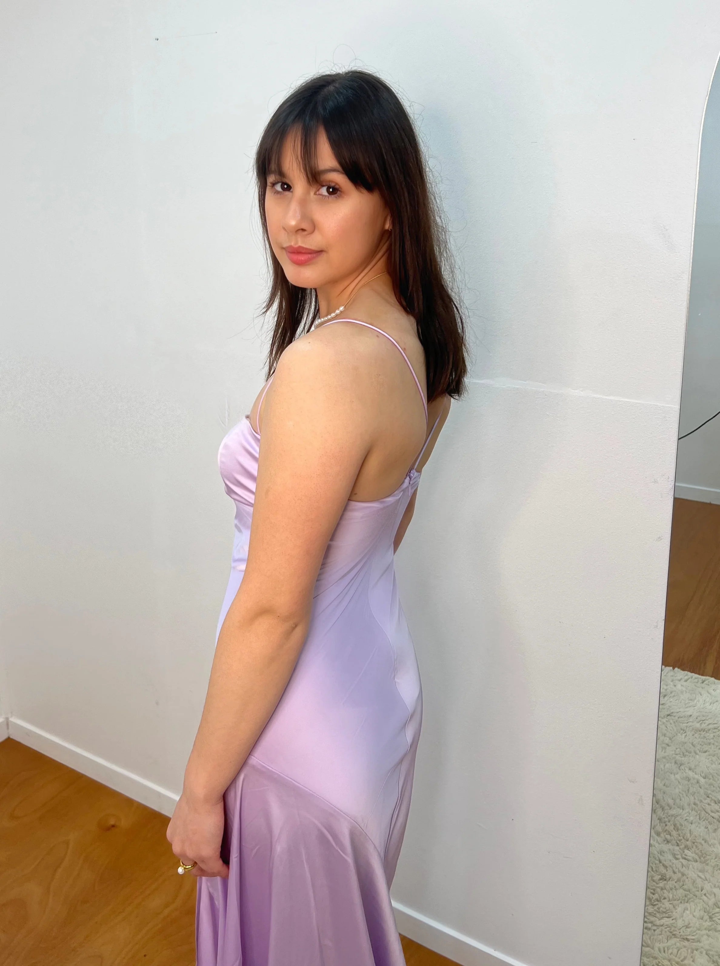 Weitese Dress Sexy Mermaid Spaghetti Straps Floor Length Lilac Slit Long Prom Dress