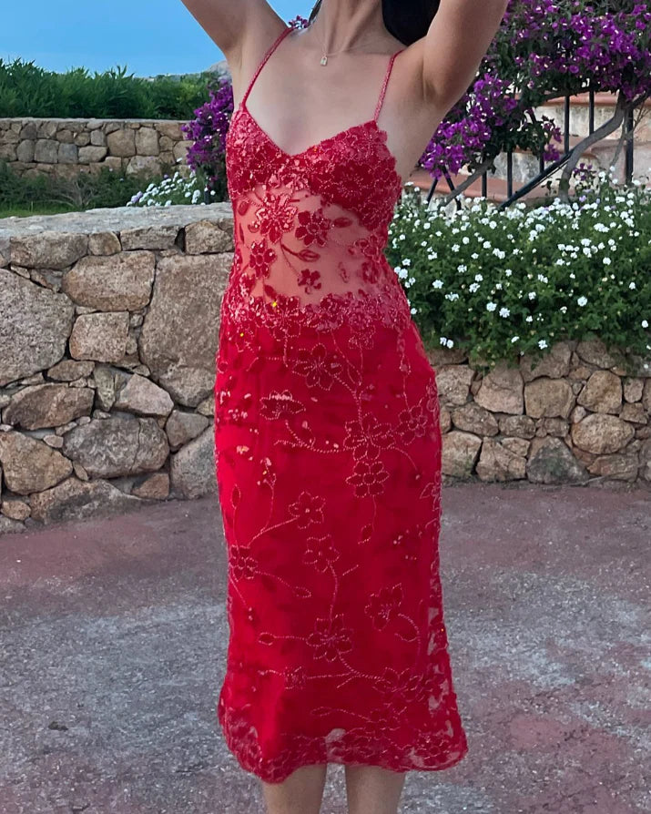 Weitese Dress Sexy Sheath Spaghetti Strap Sequin Red Tulle Homecoming Dress Birthday Dress Party Dress