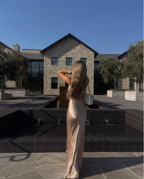 Weitese Dress Sexy Spaghetti Straps Prom Dresses Backless Floor Length Formal Wear Dresses