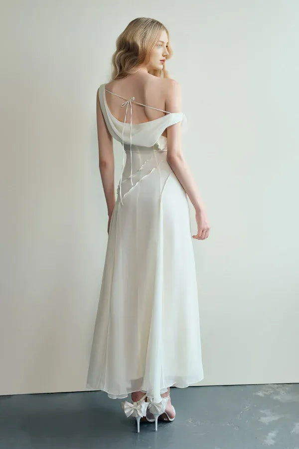 Vestido Weitese, vestido largo hasta los tobillos con cuello vuelto, de gasa, sin mangas, sencillo, de color liso, sin espalda, para fiesta 