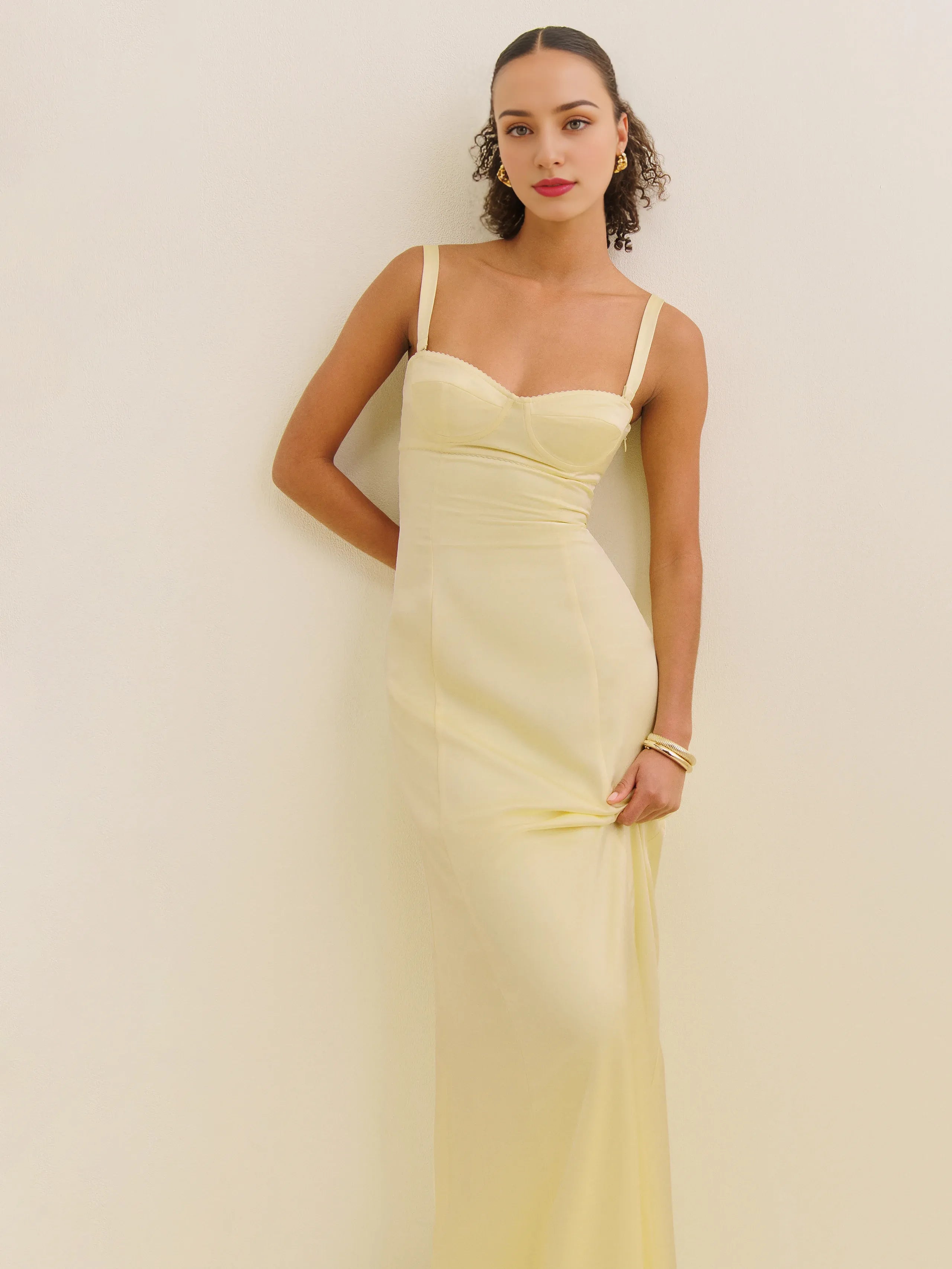 Weitese Dress Simple Regular Straps Sleeveless Mermaid Prom Dress Maxi Dress Sheath Backless Lace Up Evening Dress